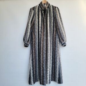 MJ Seattle Vintage Mohair Wool Knit Coat Size Small Gray Brown Boho Luxe Chic